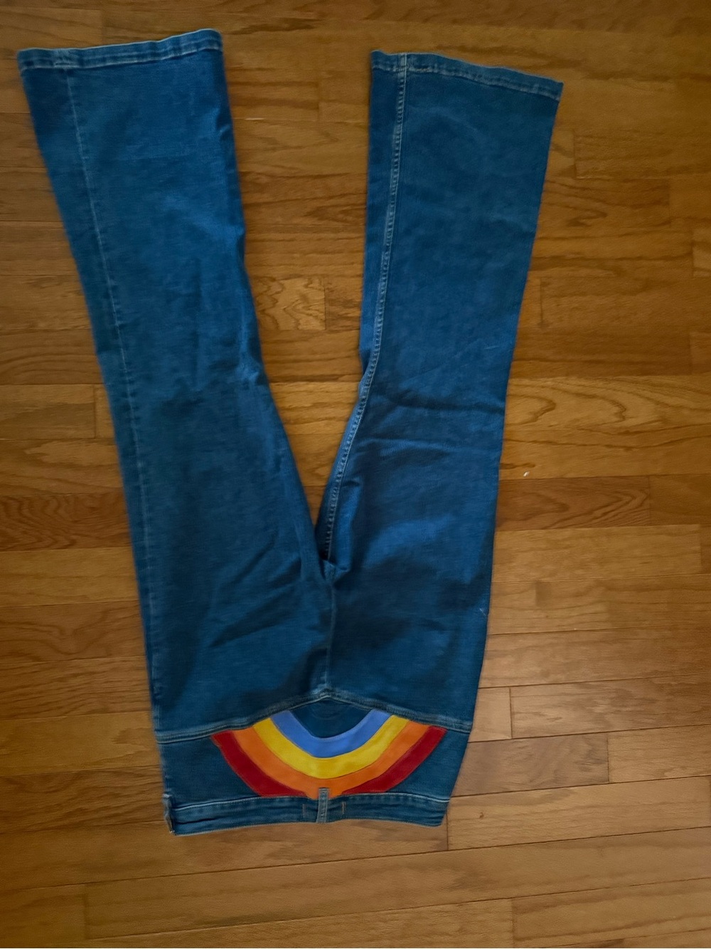 We the Free Women’s Rainbow Patch Blue Jeans